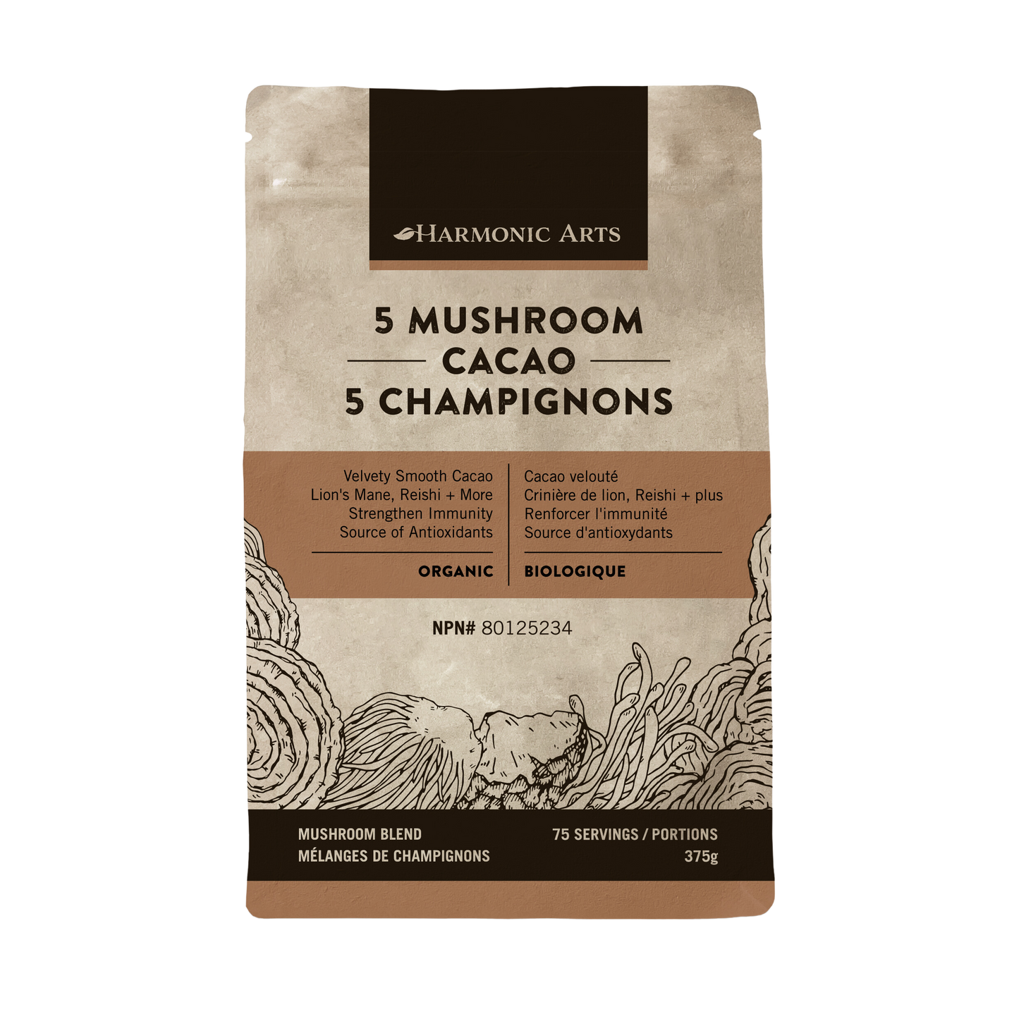 Harmonic Arts - 5 Mushroom Cacao Herbal Latte