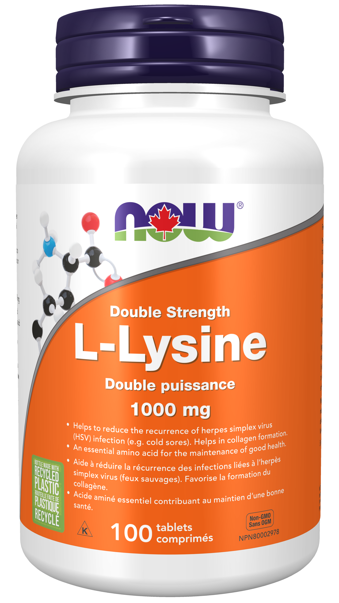 NOW - Double Strength L-Lysine - 1000 mg