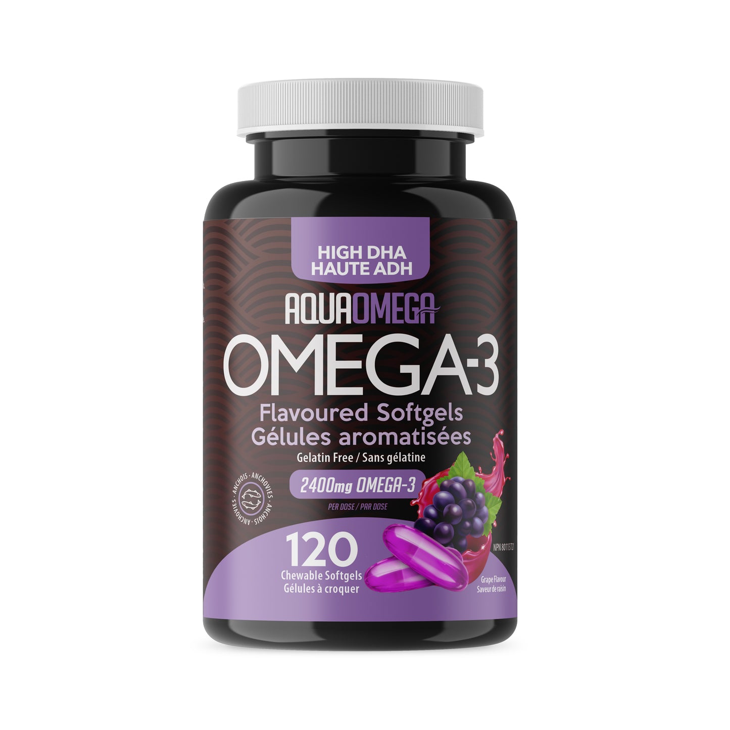 AquaOmega - High DHA Omega-3 Chewables Grape Flavour