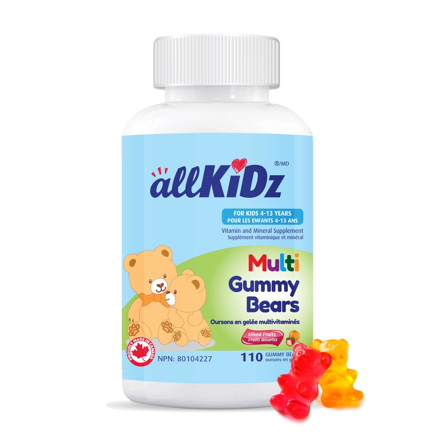 allKiDz - Multi Gummy Bears 110 gummies