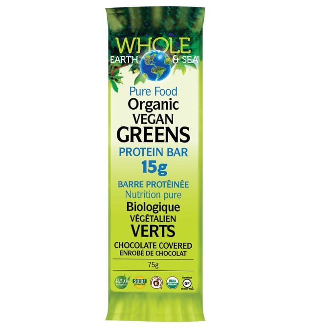 Natural Factors - Whole Earth & Sea Organic Vegan Greens Protein Bar