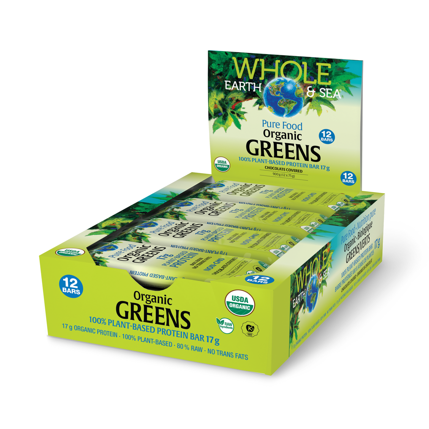 Natural Factors - Whole Earth & Sea Organic Vegan Greens Protein Bar