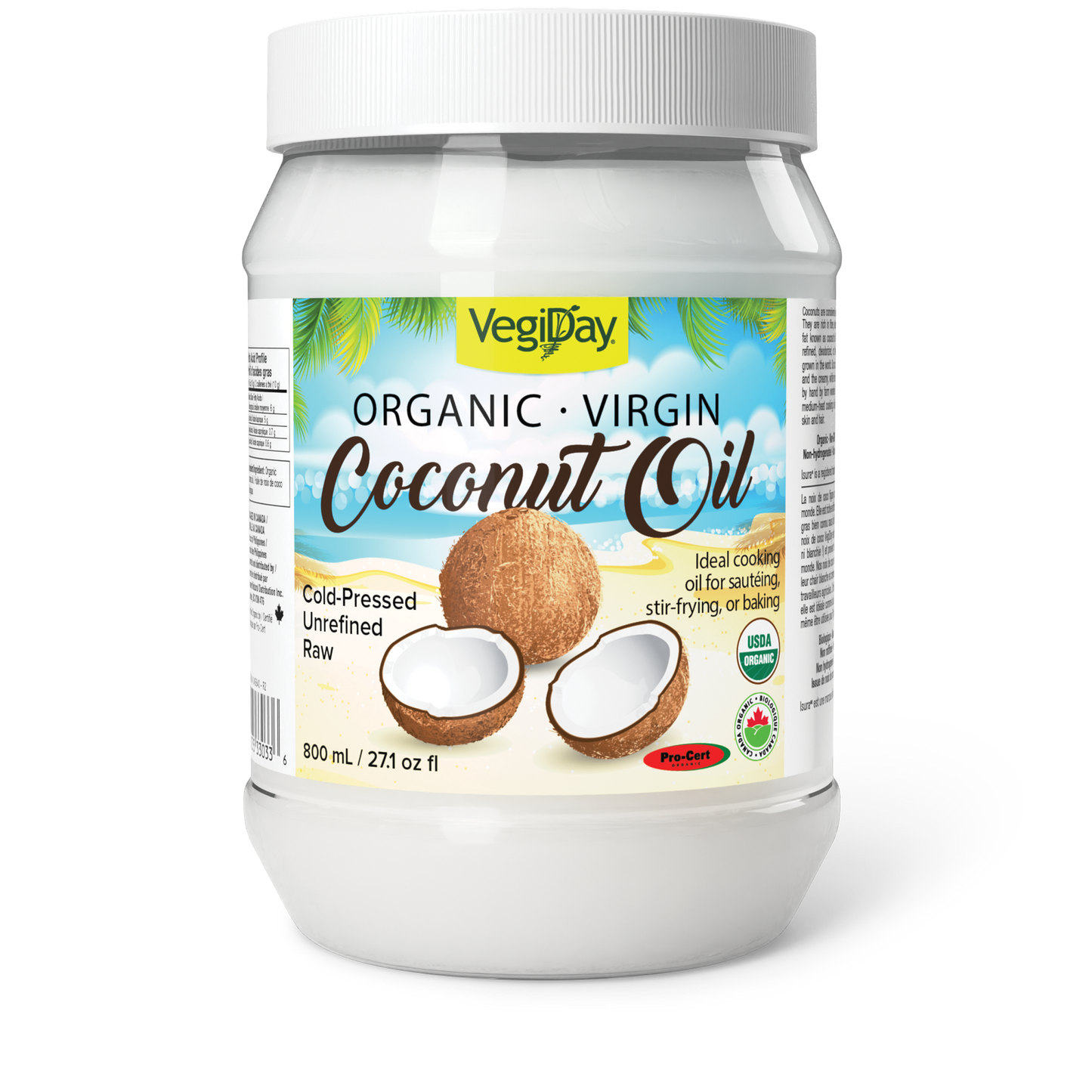 VegiDay - VegiDay Organic Extra Virgin Coconut Oil 800ml