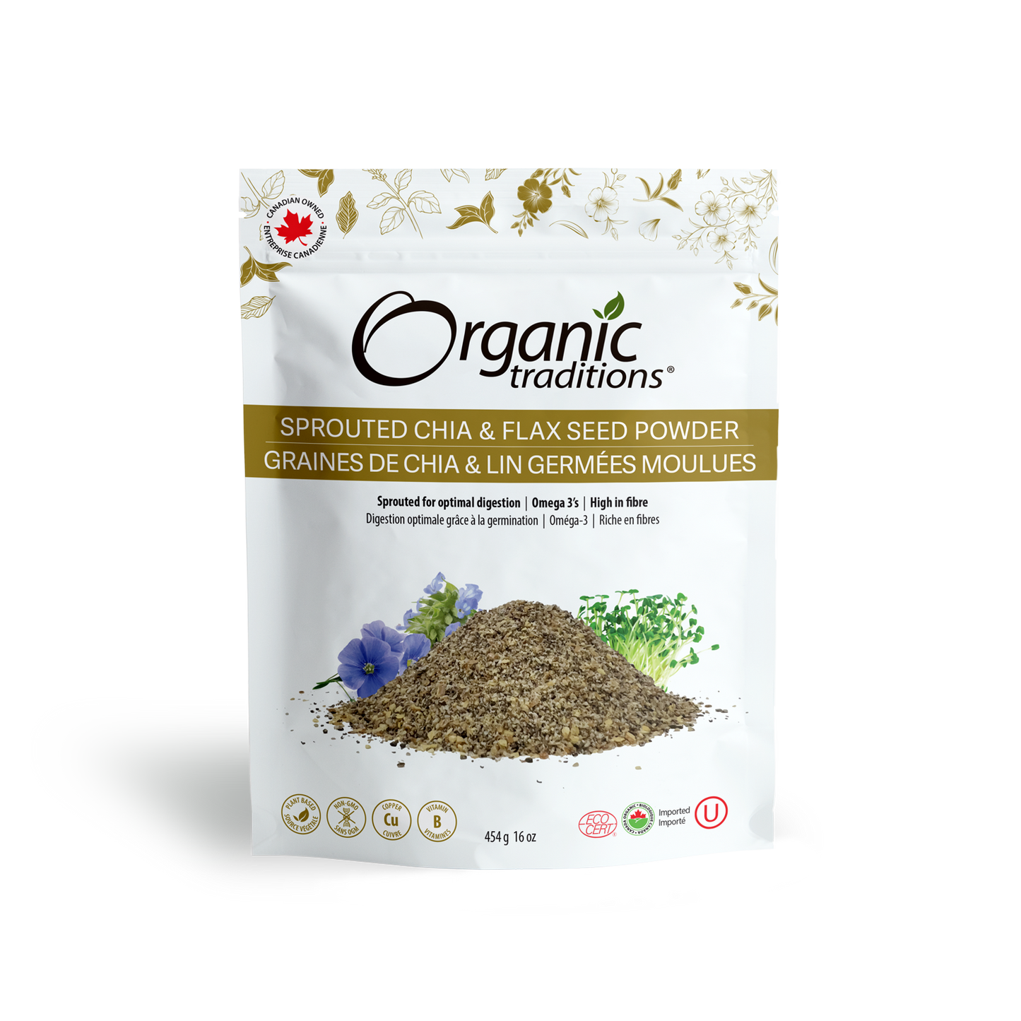 Organic Traditions - Sprouted Chia & Flax Seed Powder