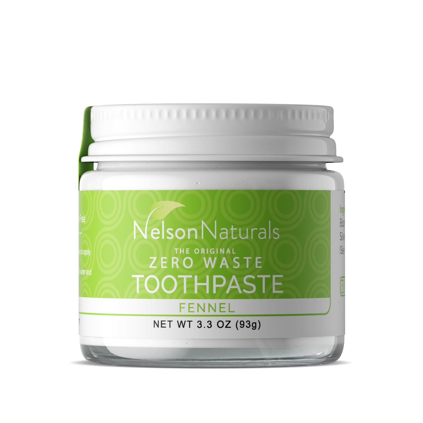 Nelson Naturals - Zero Waste Toothpaste - Fennel