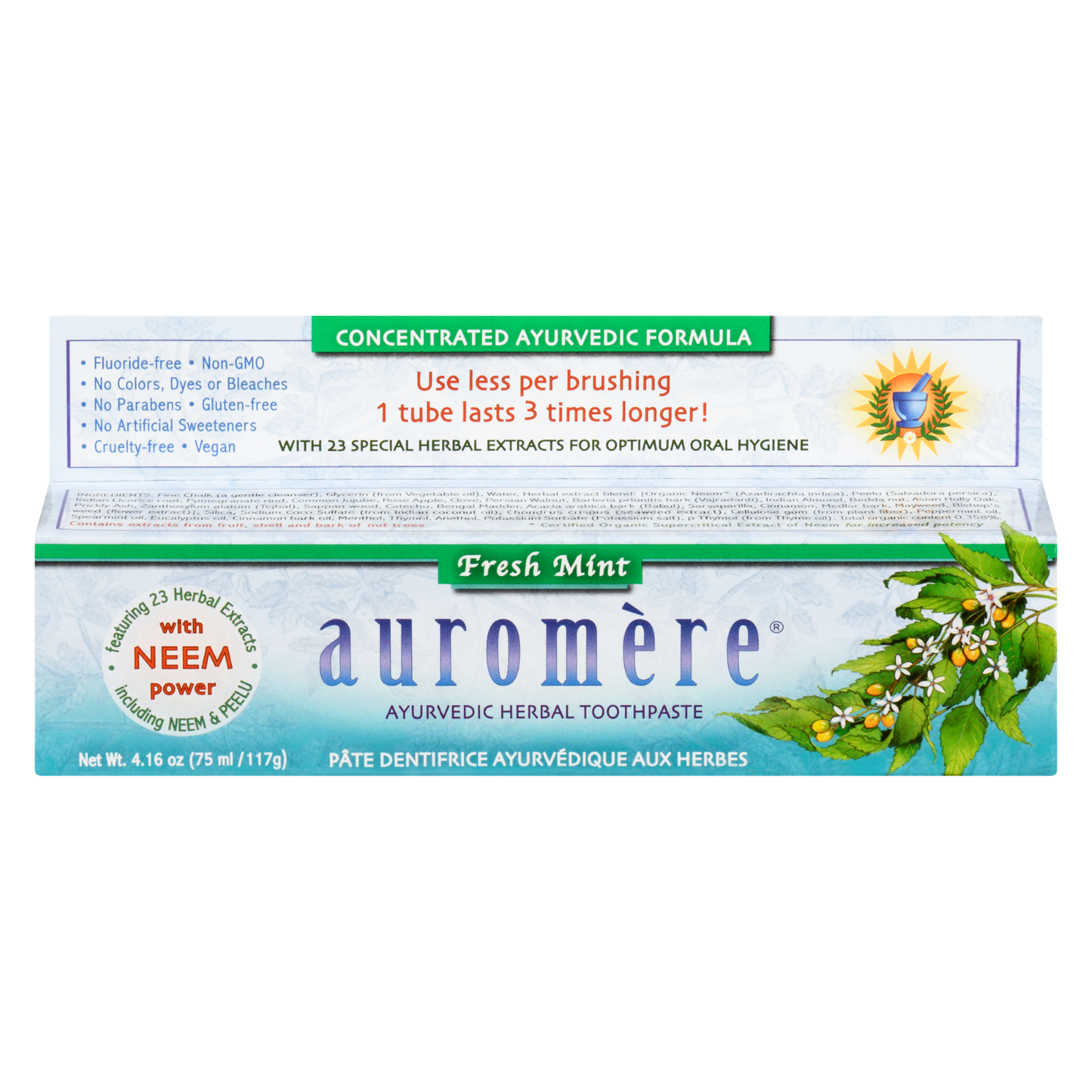 Auromere - Ayurvedic Herbal Toothpaste Fresh Mint Flavour
