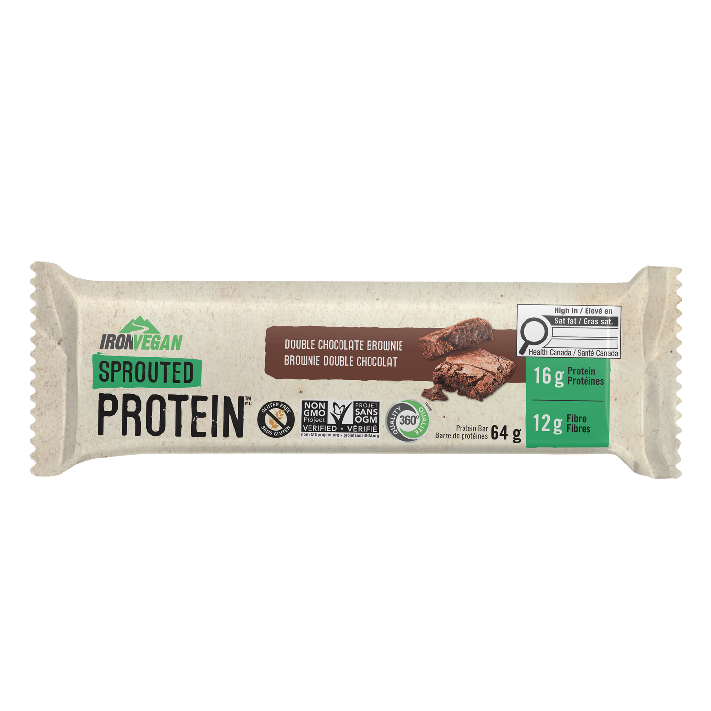 Iron Vegan - Sprouted Protein Bar Double Chocolate Brownie