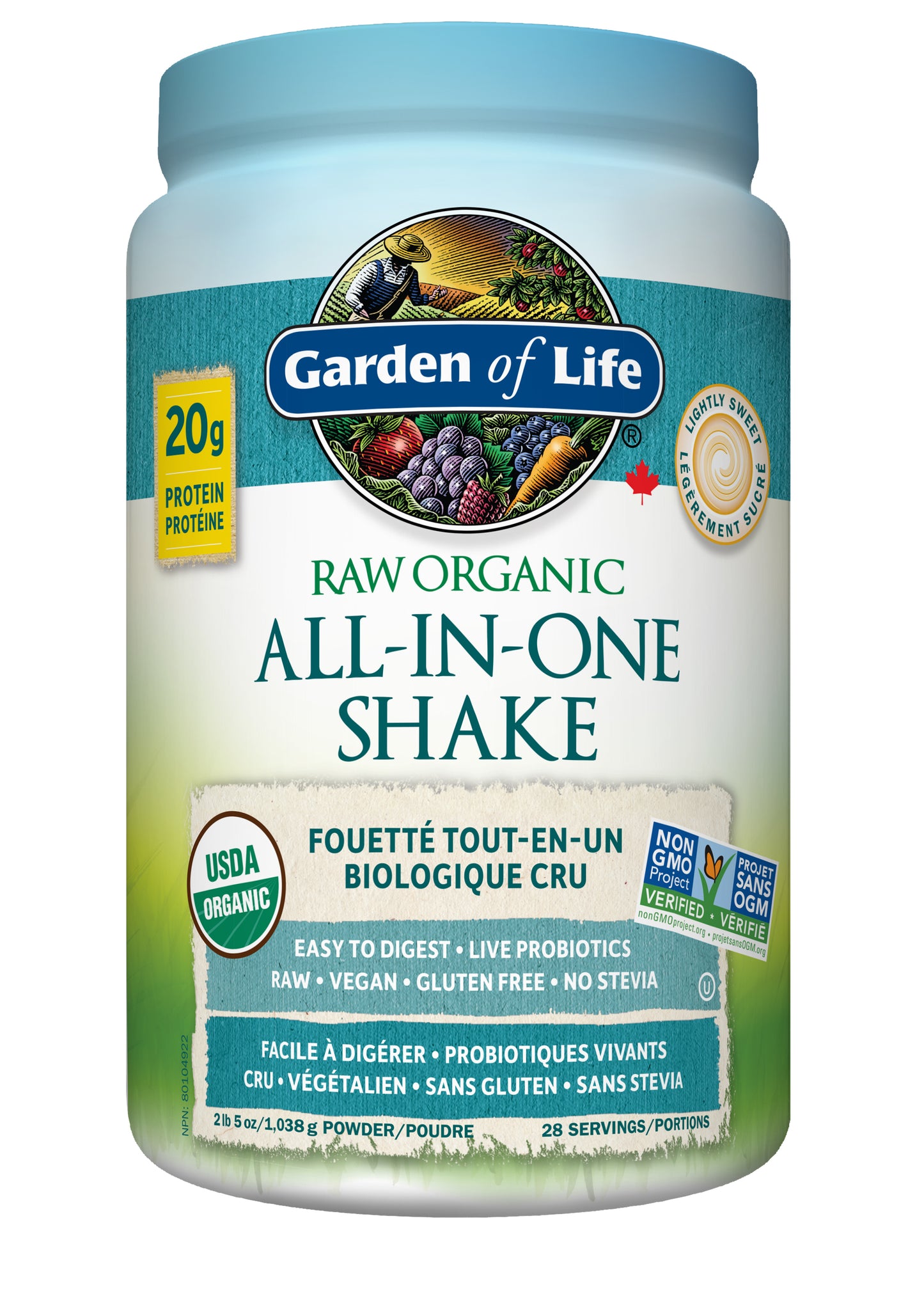 Garden of Life - Raw Organic All-In-One Shake Lightly Sweet