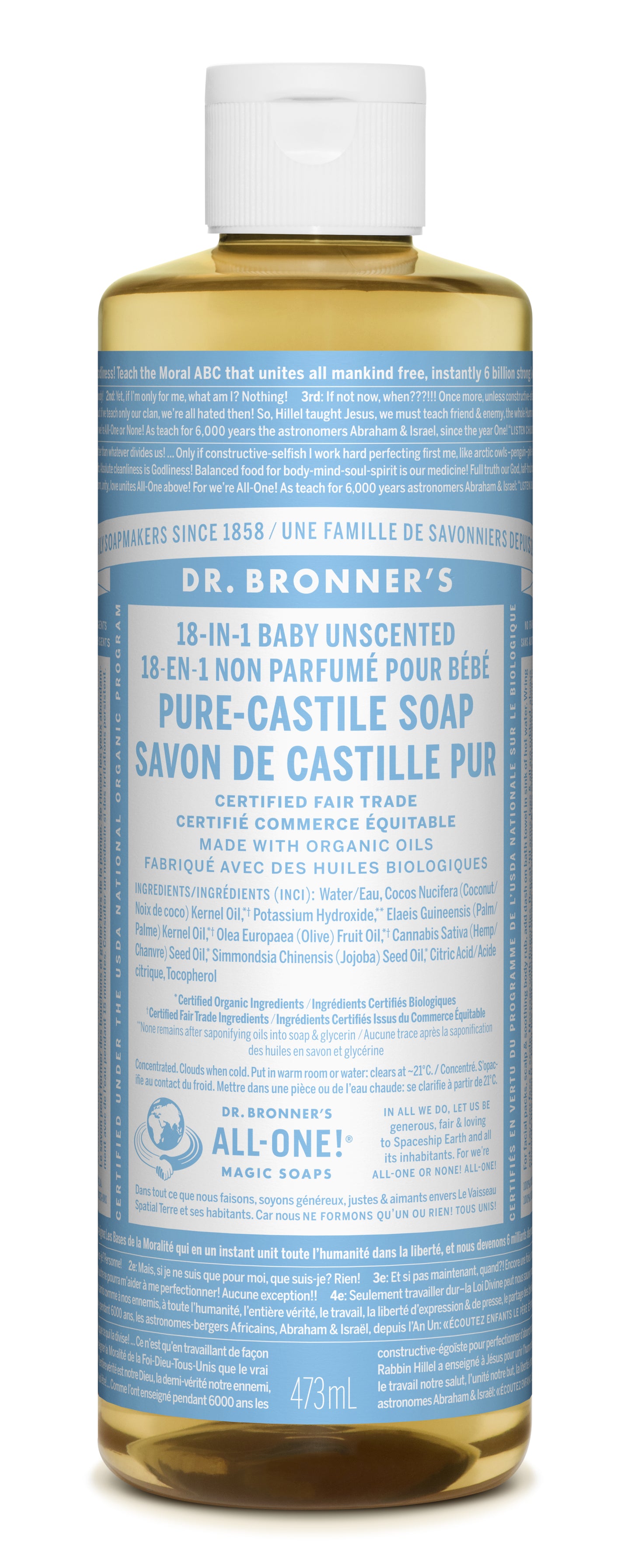 Dr. Bronner's - Unscented Baby Pure Castile Soap