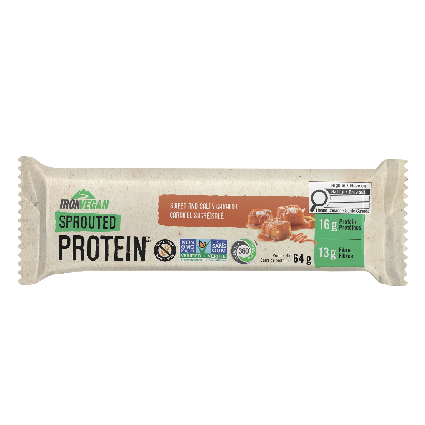 Iron Vegan - Sprouted Protein Bar Sweet and Salty Caramel