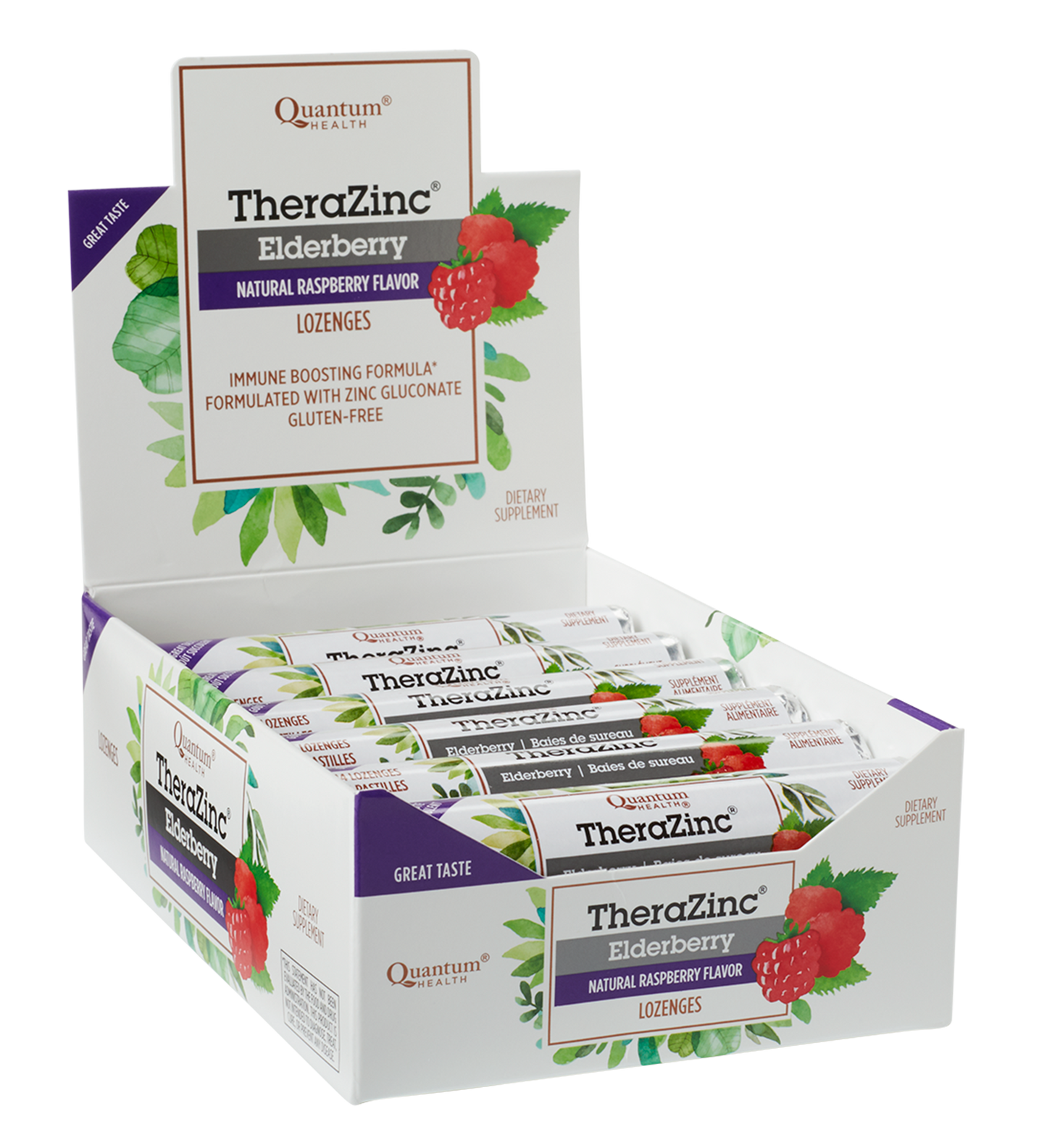 Quantum Health - TheraZinc Lozenges - Elderberry Raspberry