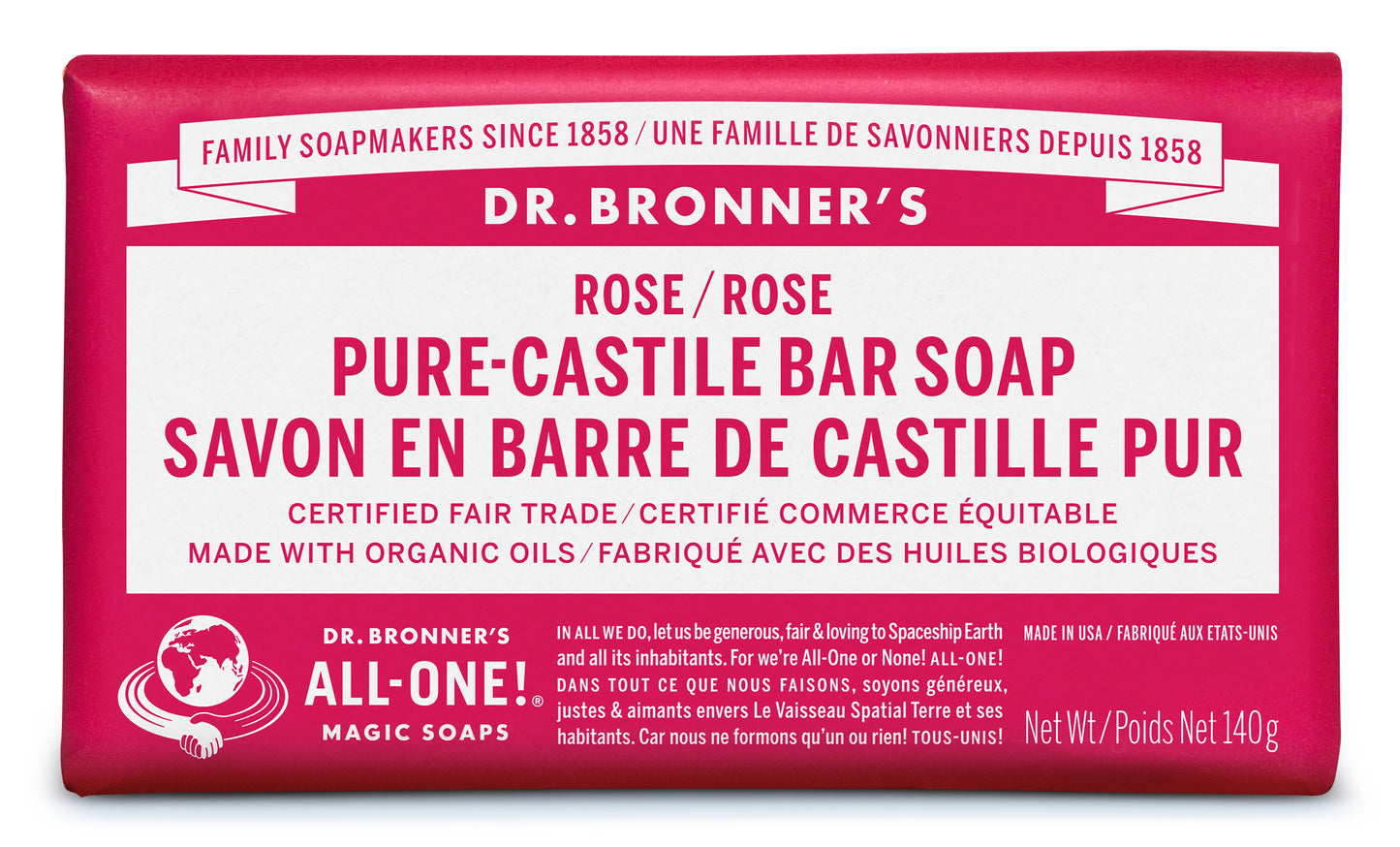 Dr. Bronner's - Pure Castile Bar Soap Rose