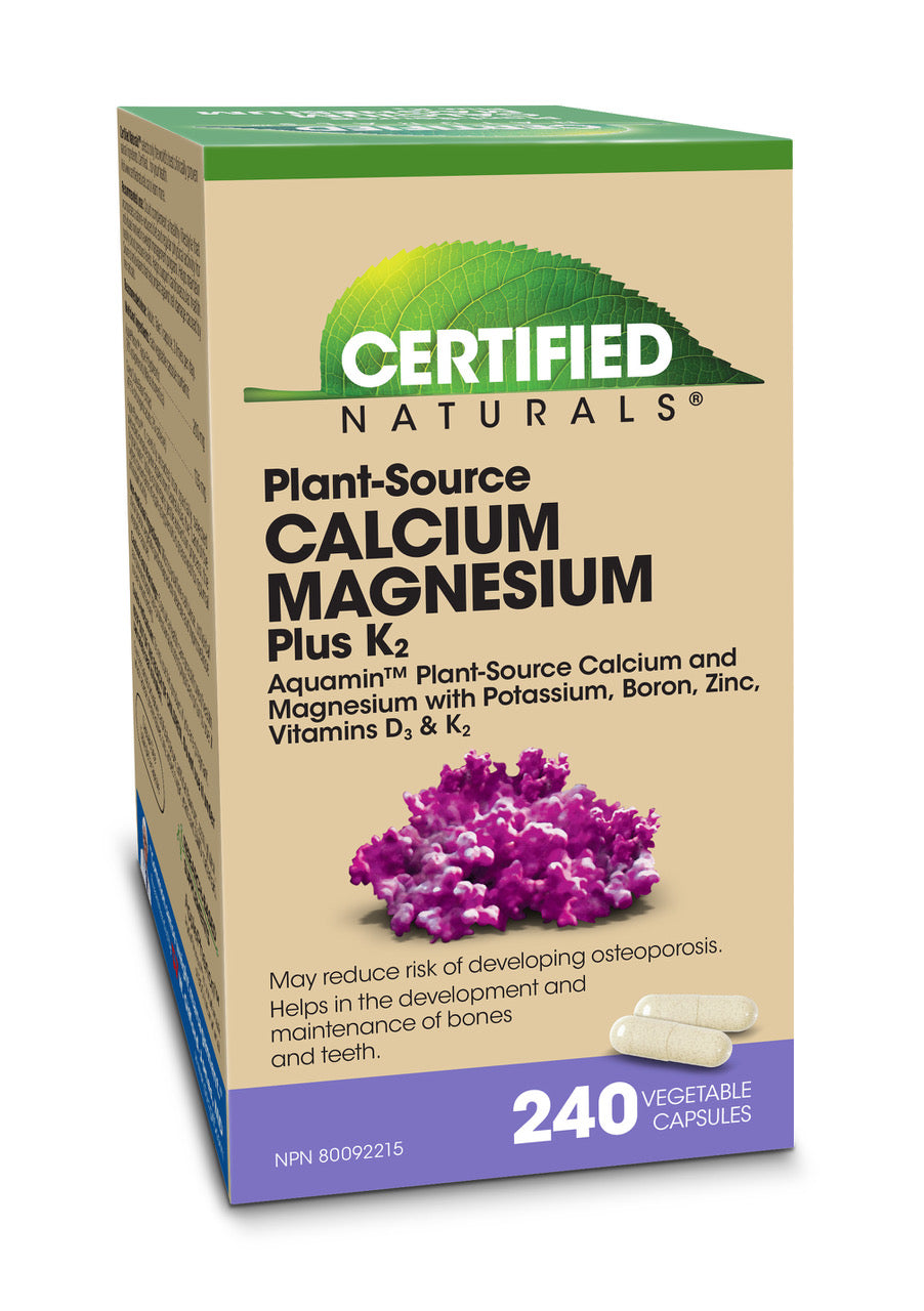 Certified Naturals - Plant-Source Calcium Magnesium Plus K2