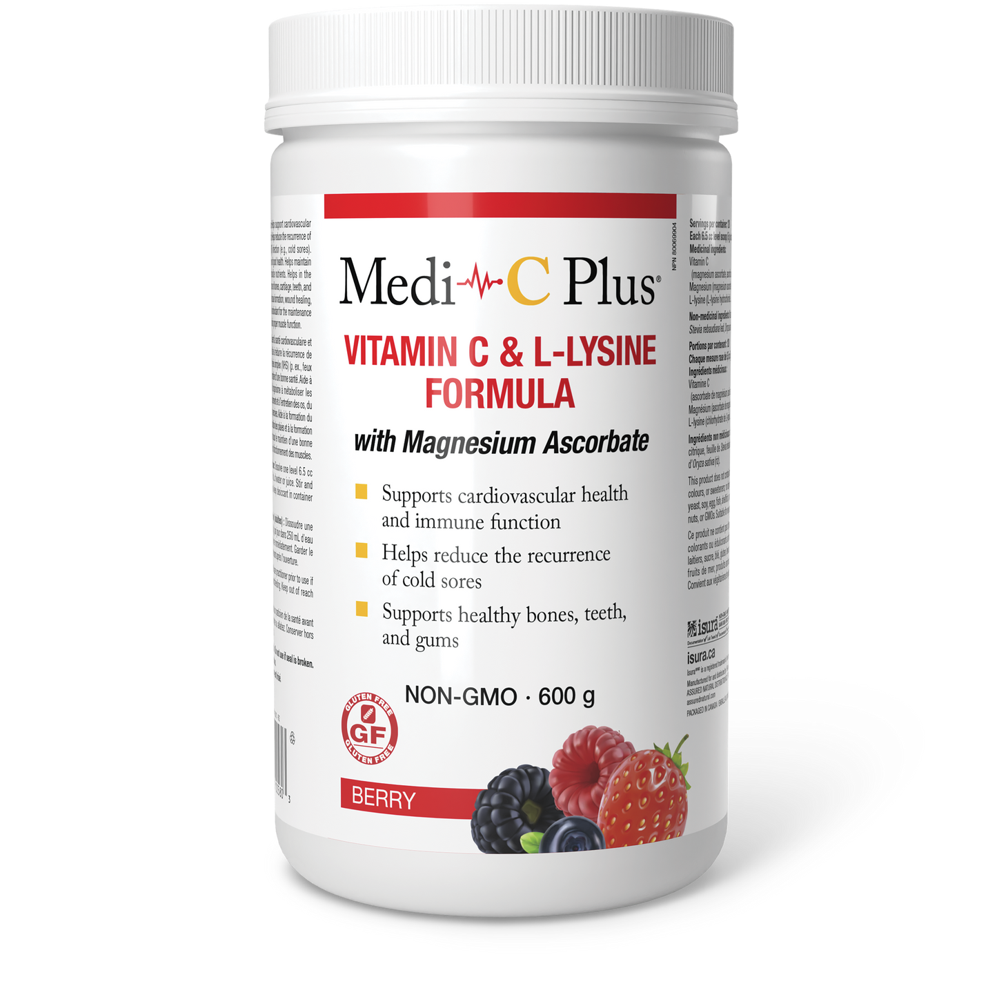 Medi-C Plus - VITAMIN C & L-LYSINE FORMULA WITH MAGNESIUM ASCORBATE - Berry Flavour