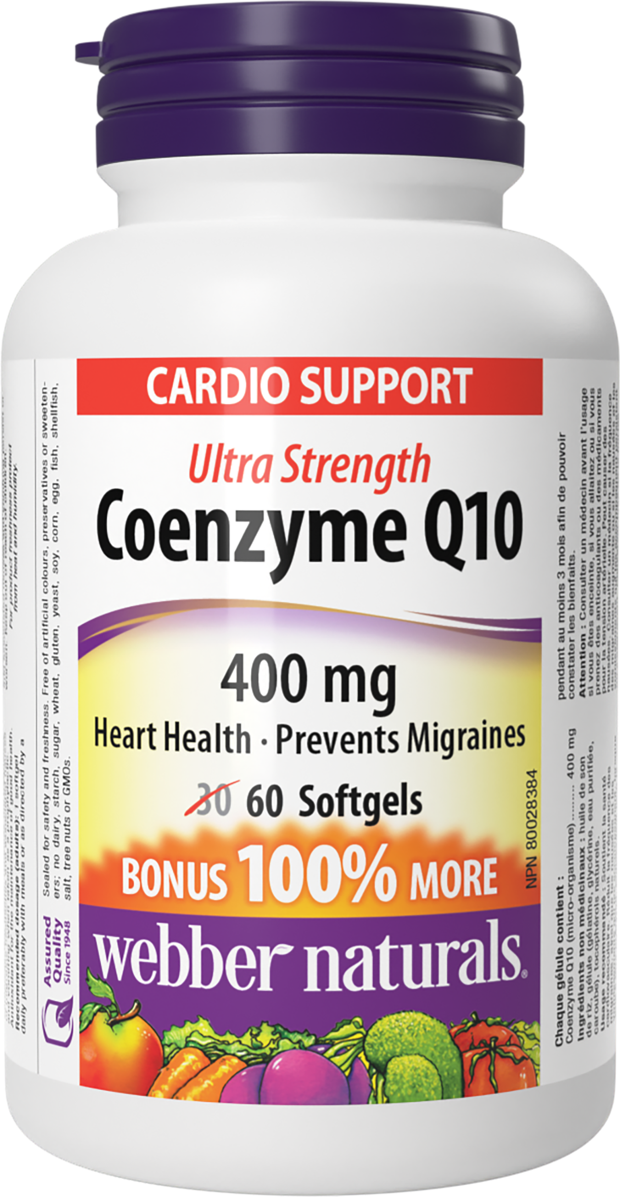 Webber Naturals - COENZYME Q10 - 400 mg - Bonus Size