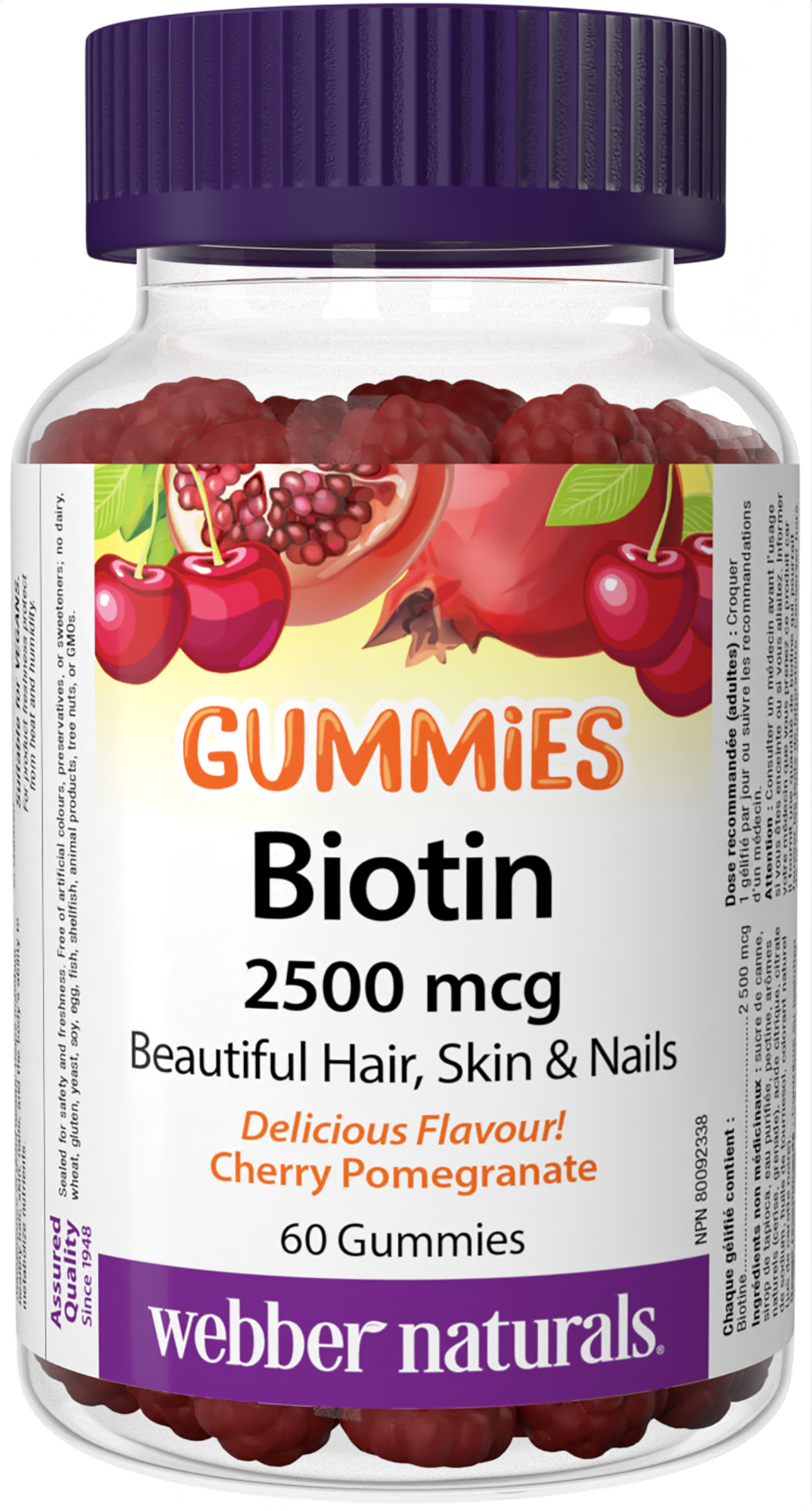 Webber Naturals - Biotin Gummies 2500mcg - Cherry Pomegranate