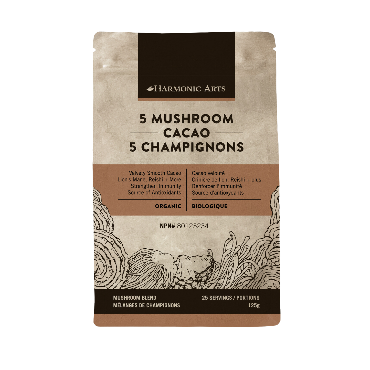 Harmonic Arts - 5 Mushroom Cacao Herbal Latte