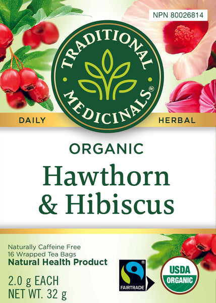 Traditional Medicinals - Organic Hawthorn & Hibiscus Tea