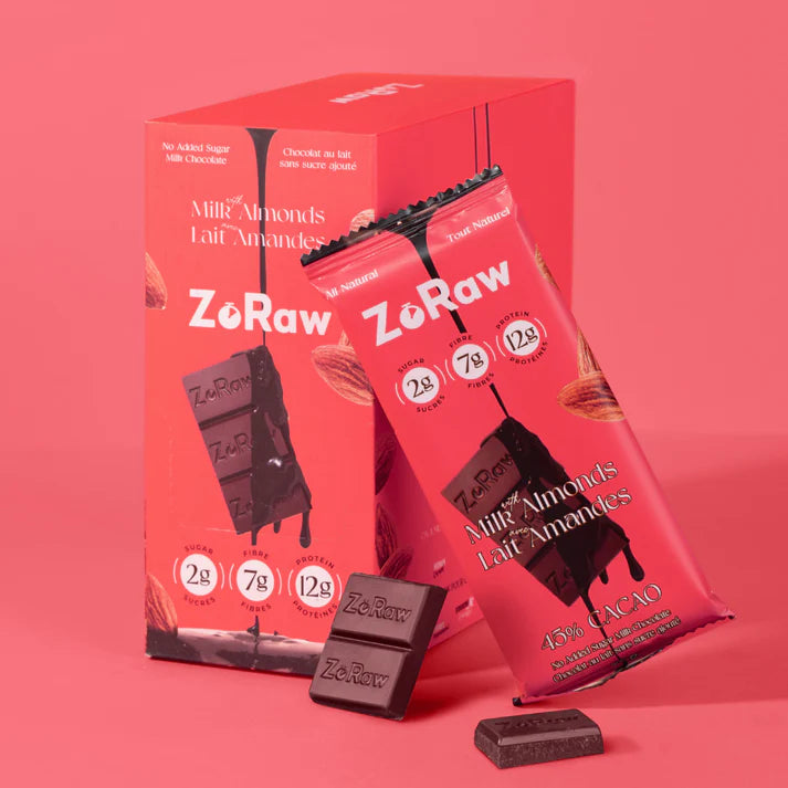 ZoRaw - 45% Milk Chocolate - Almonds with Protein
