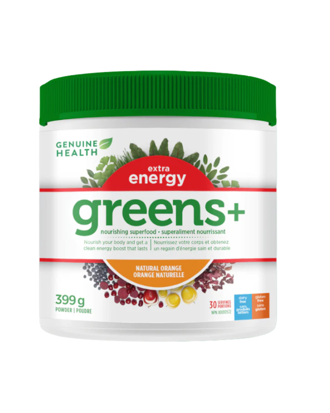 Genuine Health - Greens+ Extra Energy Natural Orange
