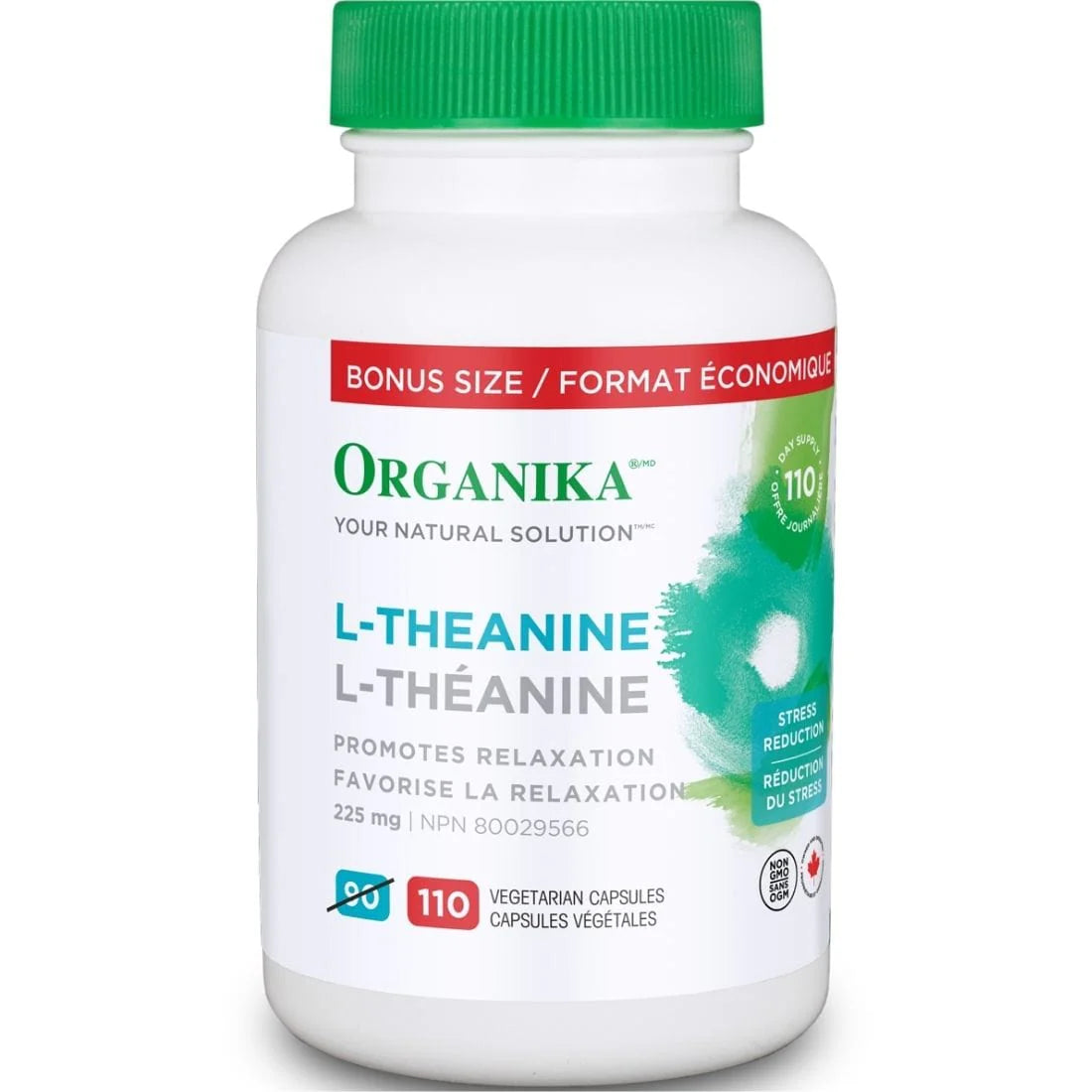 Organika - L-Theanine 225mg - Bonus Size