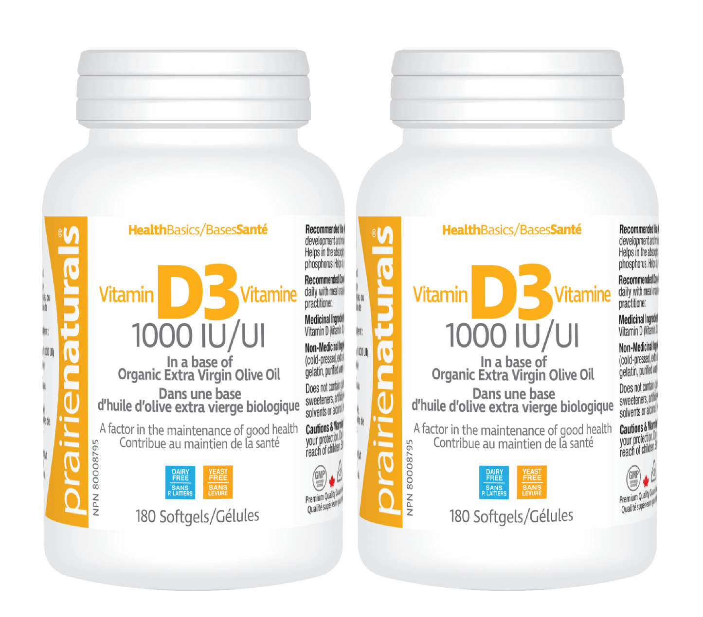 Prairie Naturals - Vitamin D3 1000 IU - Duo Pack