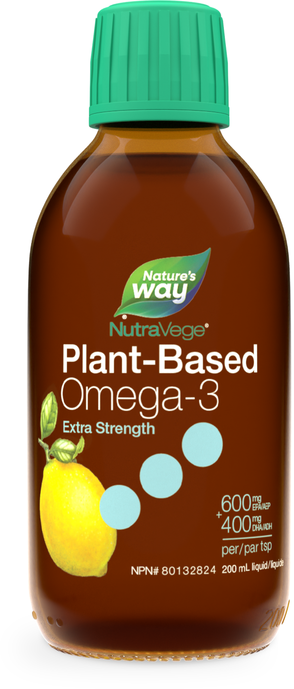 Nature's Way - NutraVege Plant Based Omega-3 Extra Strength- Lemon Flavour