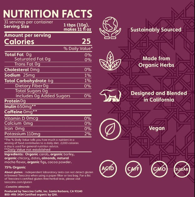 Teeccino - Herbal Coffee Alternative - Mocha