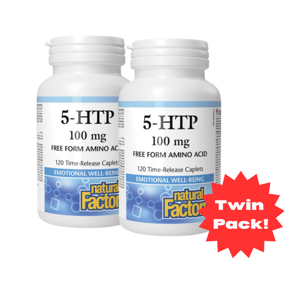 Natural Factors - 5-HTP 100mg Time Release - Twin Pack