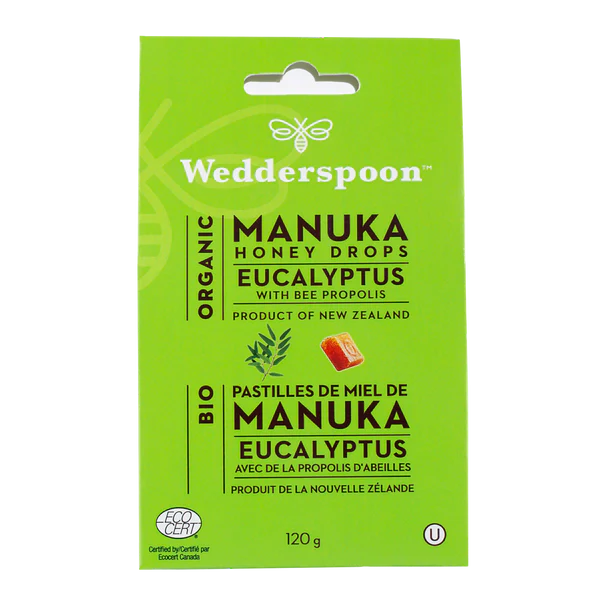 Wedderspoon - Organic Manuka Honey Drops - Eucalyptus with Bee Propolis