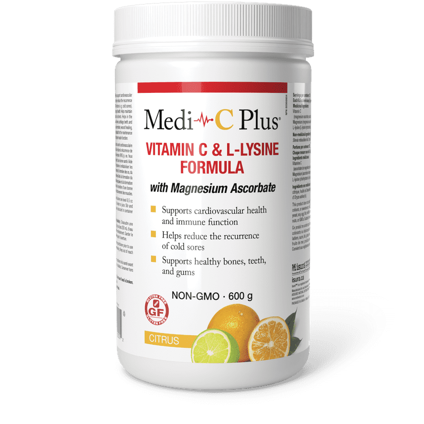 Medi-C Plus - Vitamin C & L-Lysine Formula w/Magnesium Ascorbate Citrus Flavour