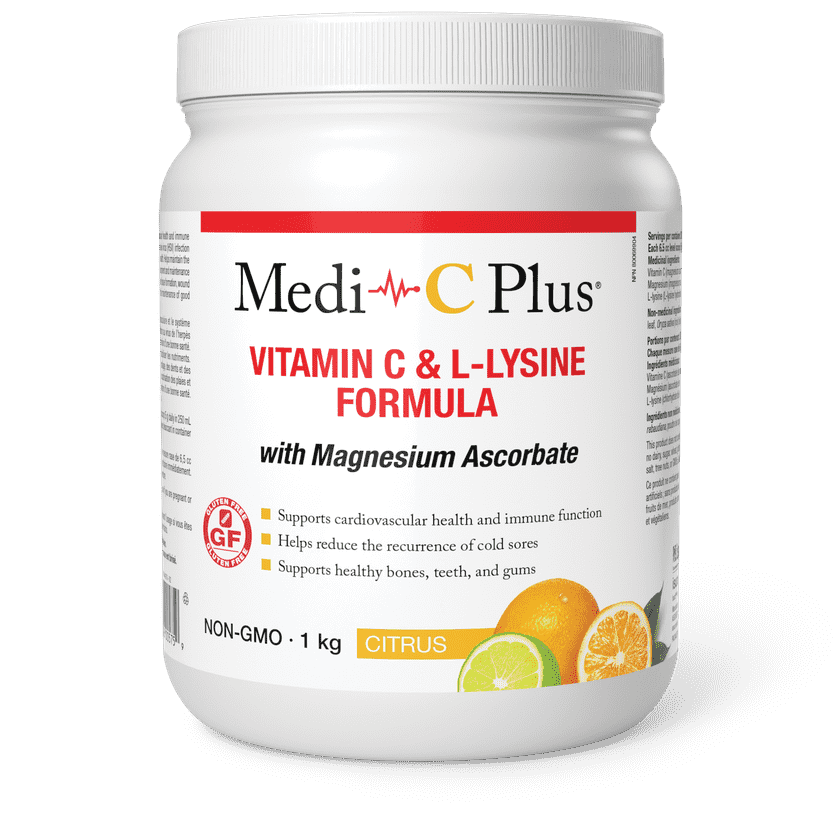 Medi-C Plus - Vitamin C & L-Lysine Formula w/Magnesium Ascorbate Citrus Flavour