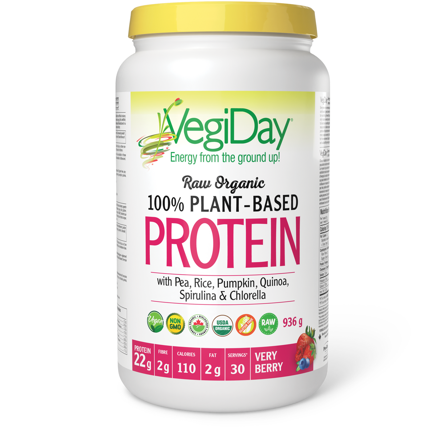 VegiDay - Raw Organic Plant-Based Protein - Very Berry
