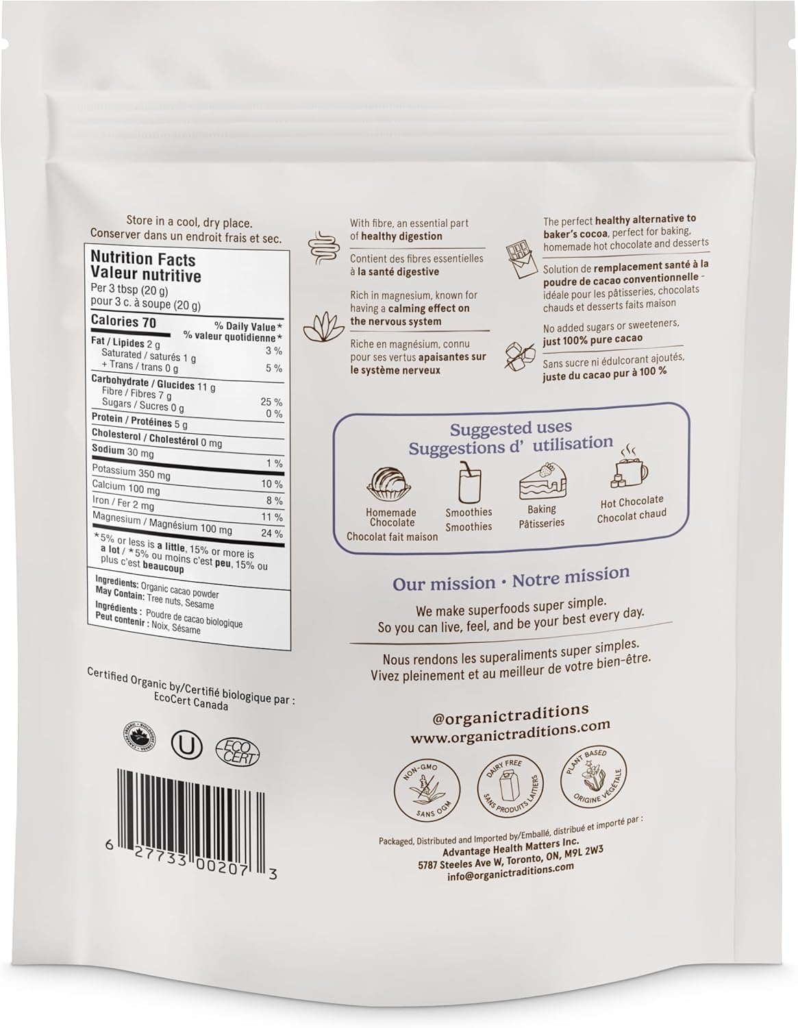 Organic Traditions - Organic Cacao Powder