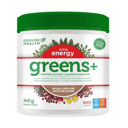 Genuine Health - Greens+ Extra Energy Natural Cappuccino