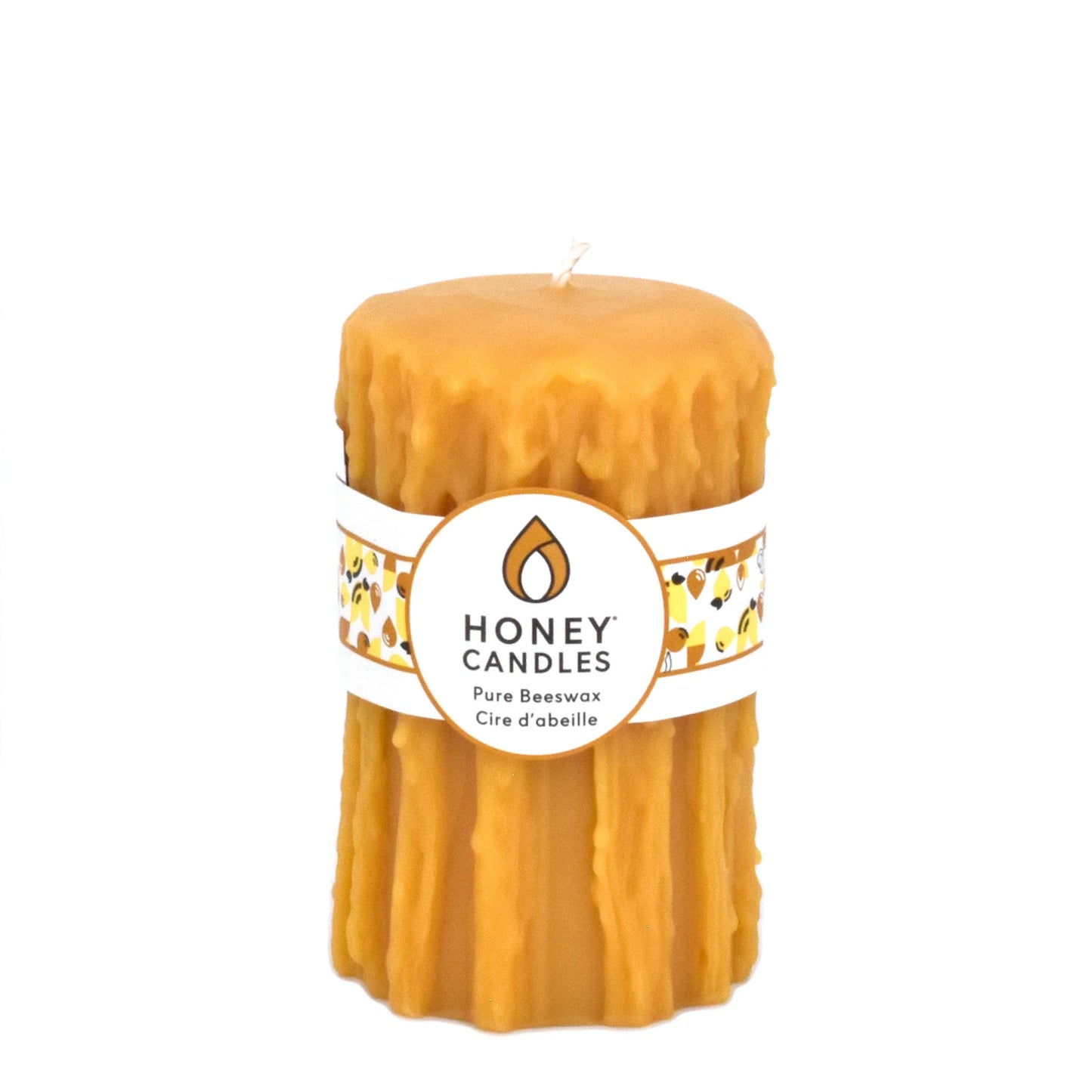 Honey Candles - Heritage Drip 5" Round Pillar Natural
