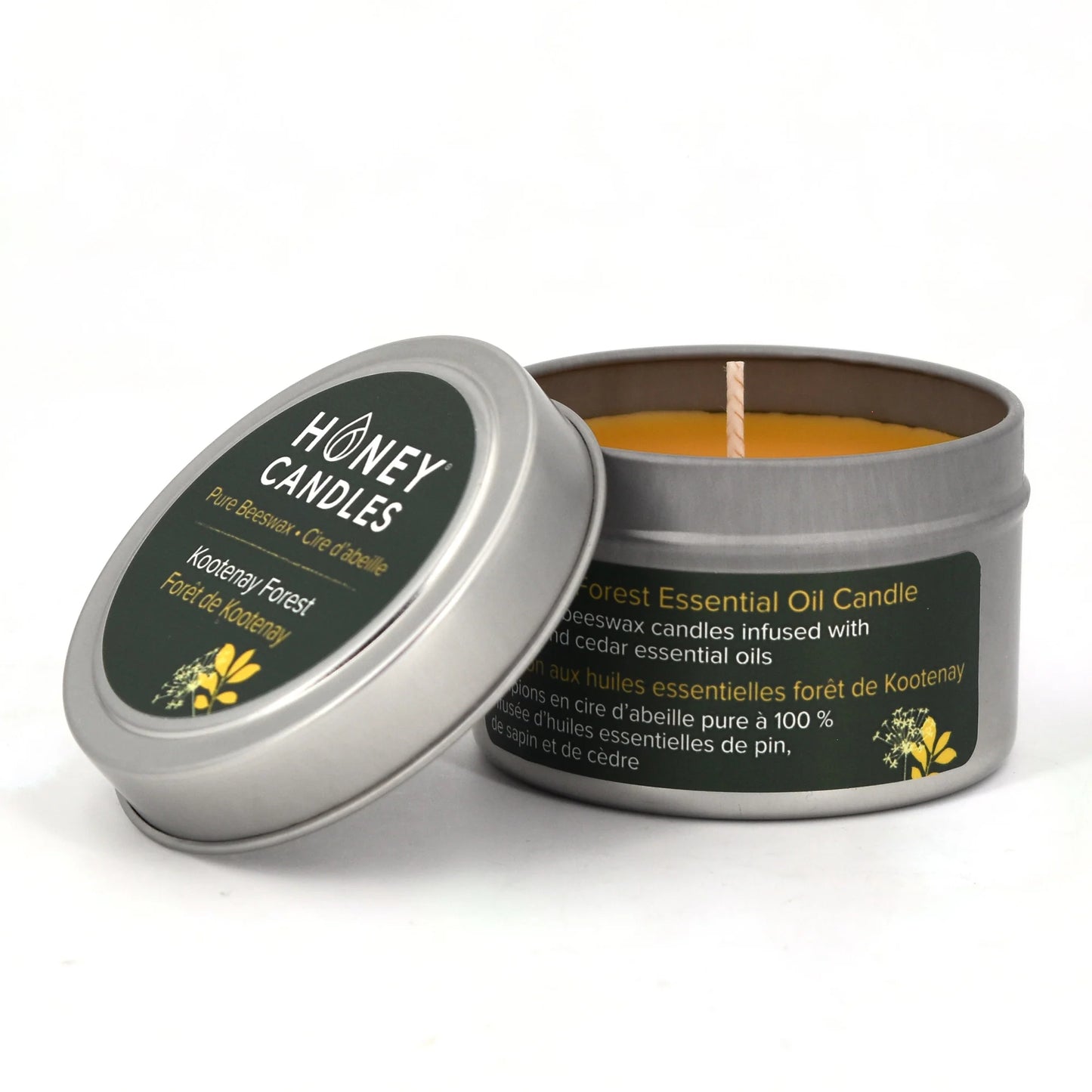 Honey Candles - Kootenay Forest Beeswax Candle Tin