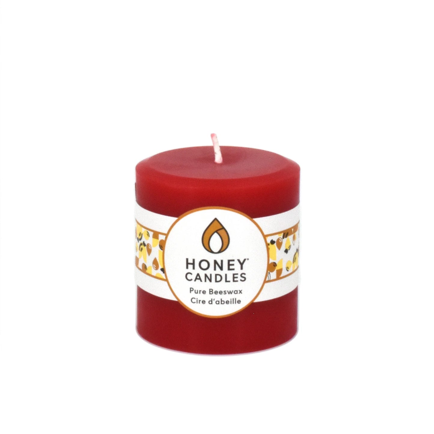 Honey Candles - 3" Round Pillar Red