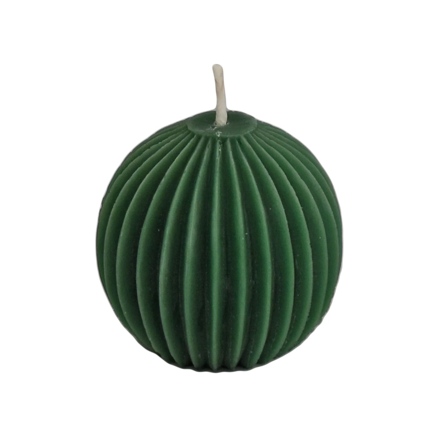 Honey Candles - Fluted Sphere Forest Green