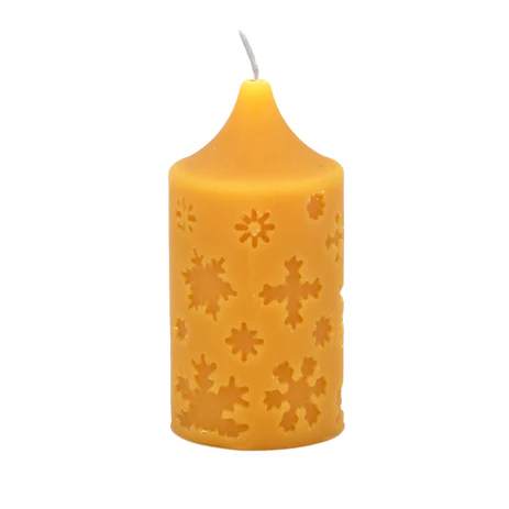 Honey Candles - Small Pillar Snowflake Candle