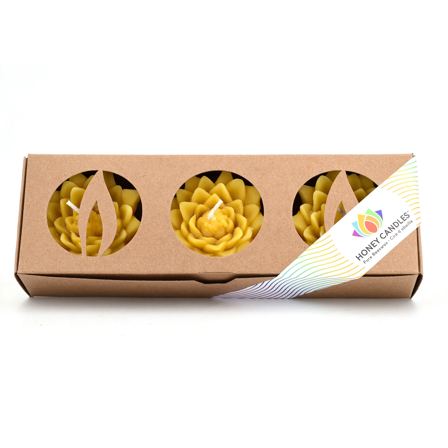 Honey Candles - Floating Lotus Blossoms 3 Per Pack