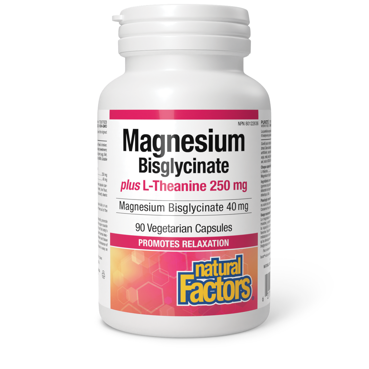 Natural Factors - Magnesium Bisglycinate Plus L-Theanine - 250 mg
