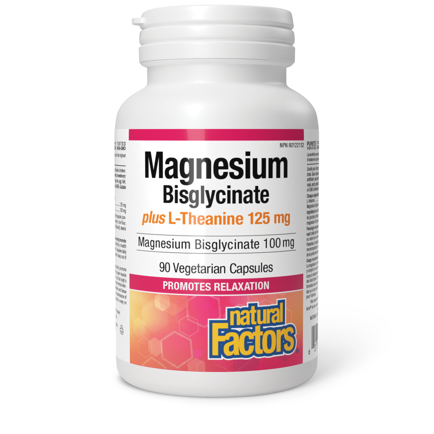 Natural Factors - Magnesium Bisglycinate Plus L-Theanine - 125 mg