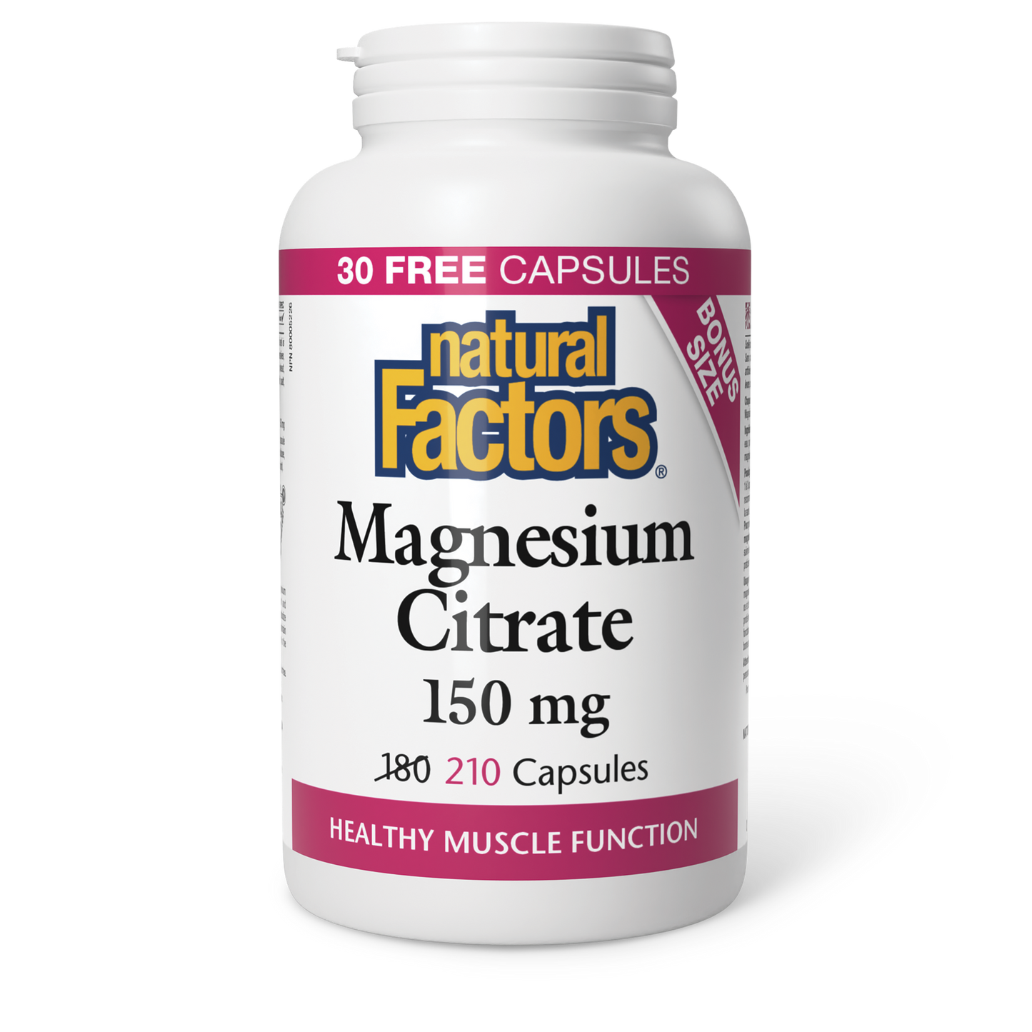 Natural Factors - Magnesium Citrate - 150 mg - Bonus Size
