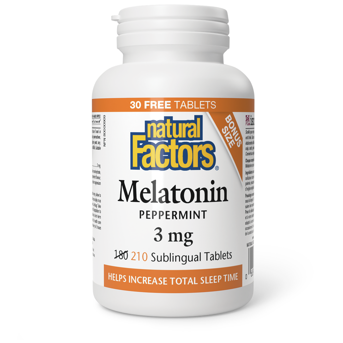 Natural Factors - Melatonin- 3 mg - Bonus Size