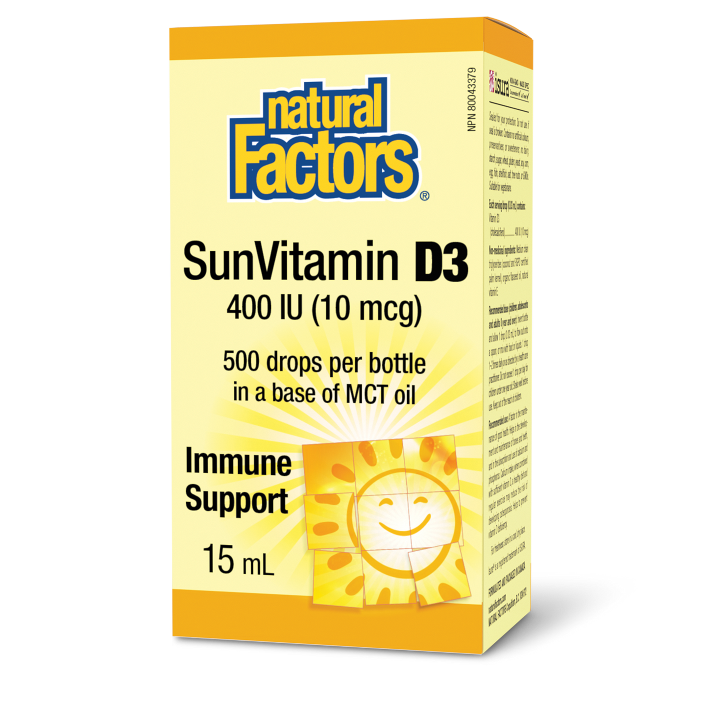 Natural Factors - SunVitamin D3 Drops - 400 IU