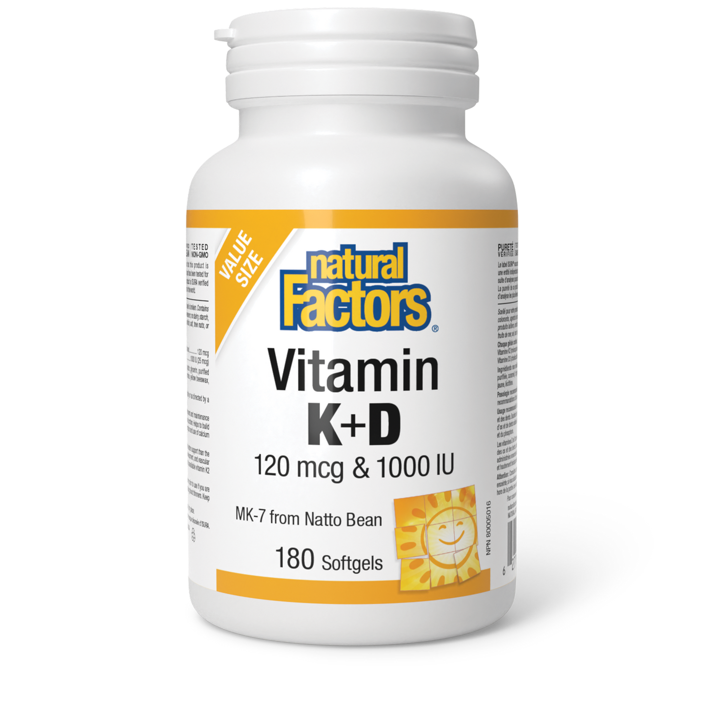 Natural Factors - Vitamin K + D - Bonus Size