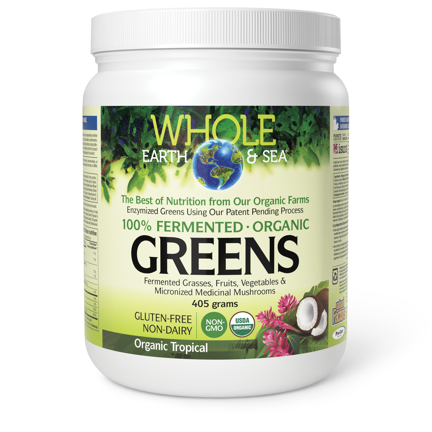 Natural Factors - Whole Earth & Sea Fermented Organic Greens - Tropical