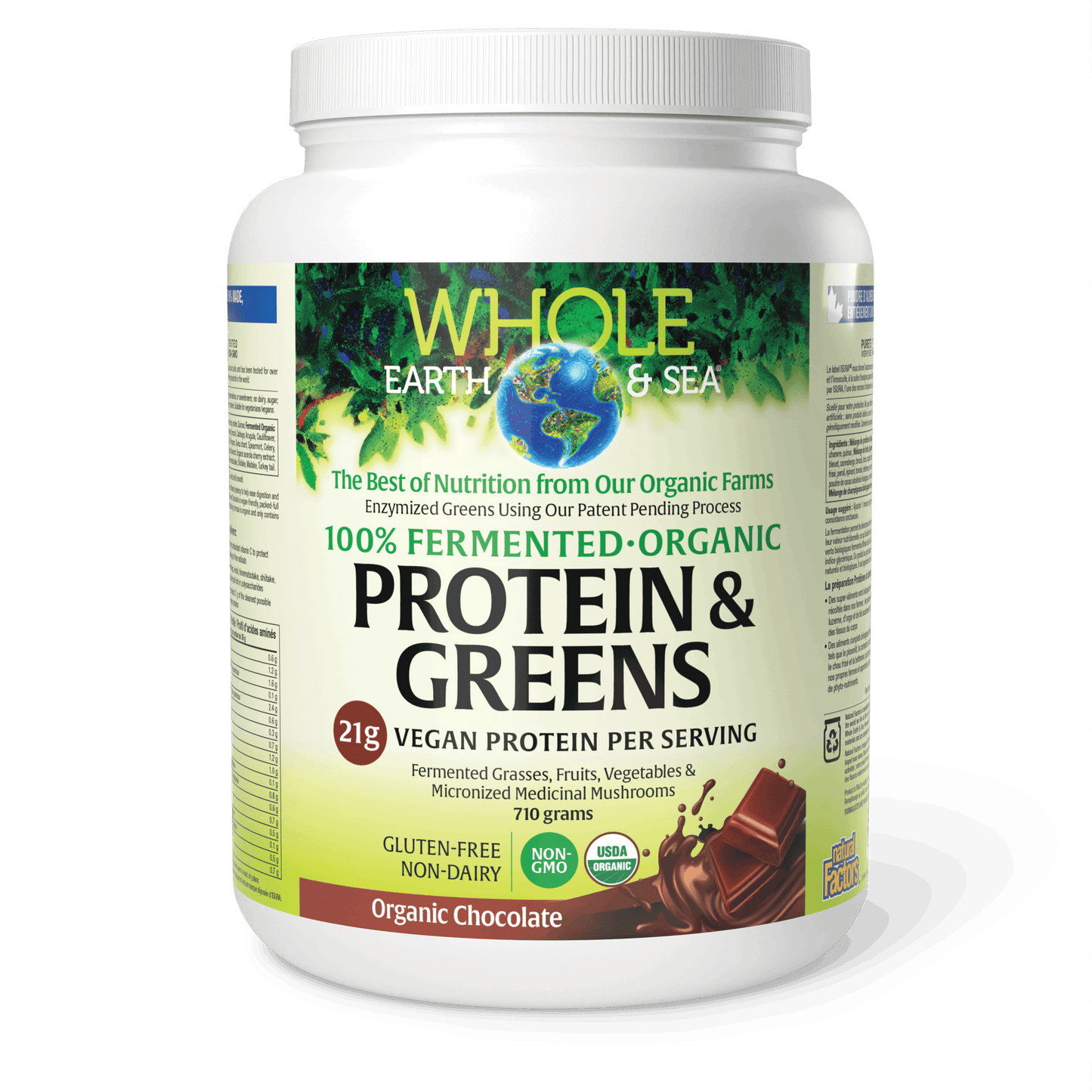 Natural Factors - Whole Earth & Sea Fermented Organic Protein & Greens - Chocolate