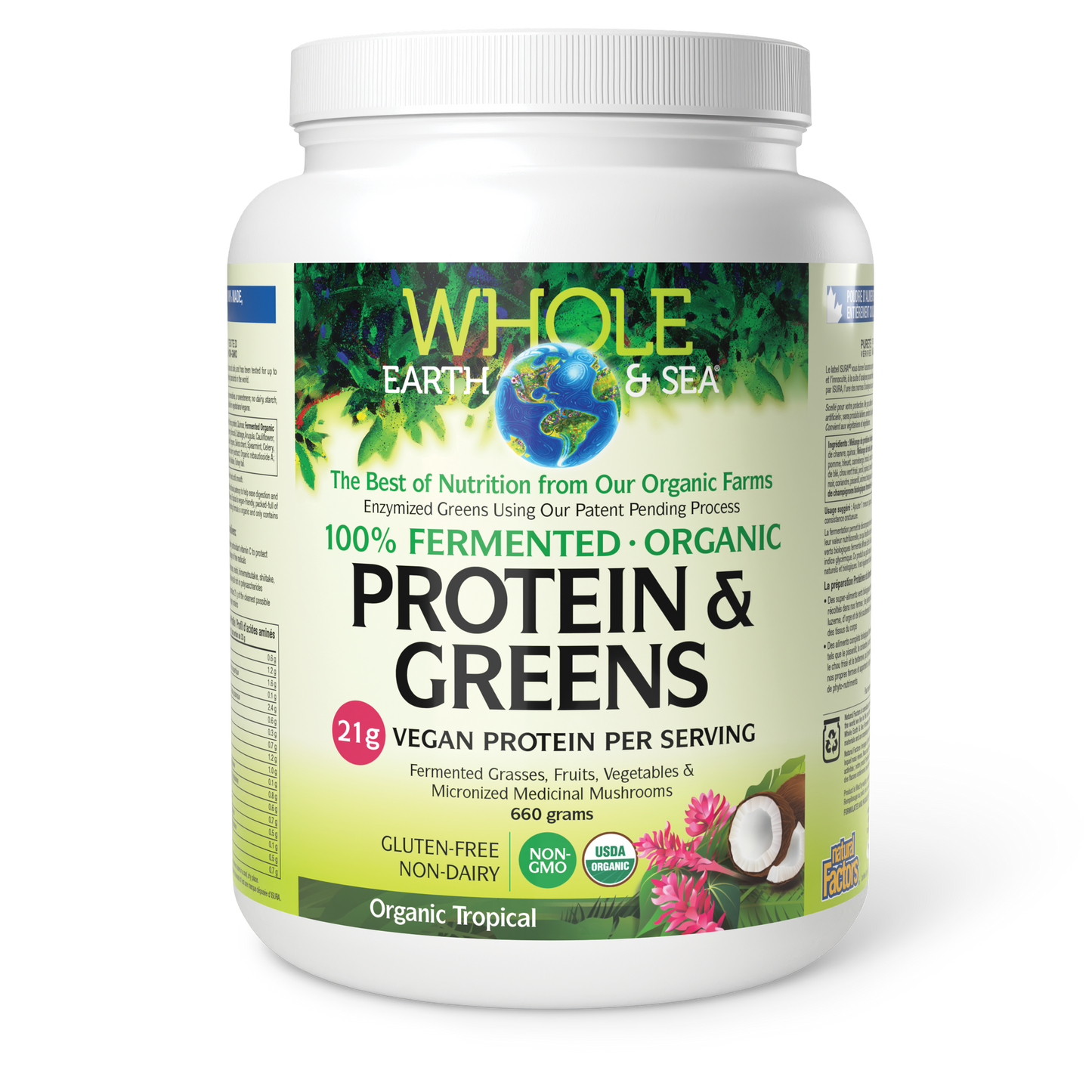 Natural Factors - Whole Earth & Sea Fermented Organic Protein & Greens - Tropical
